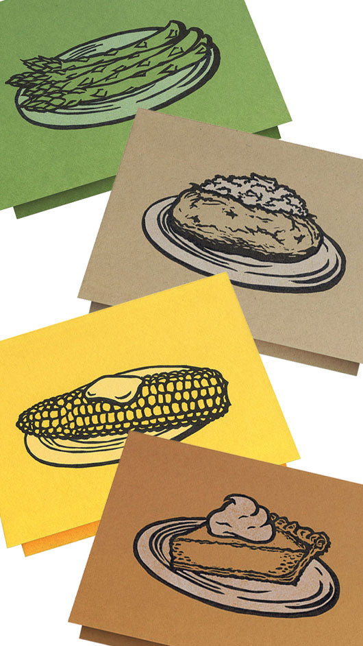 Seasonal Foods - Letterpress Greeting Cards